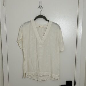 Marine Layer White Gauze V Neck Top Size Small